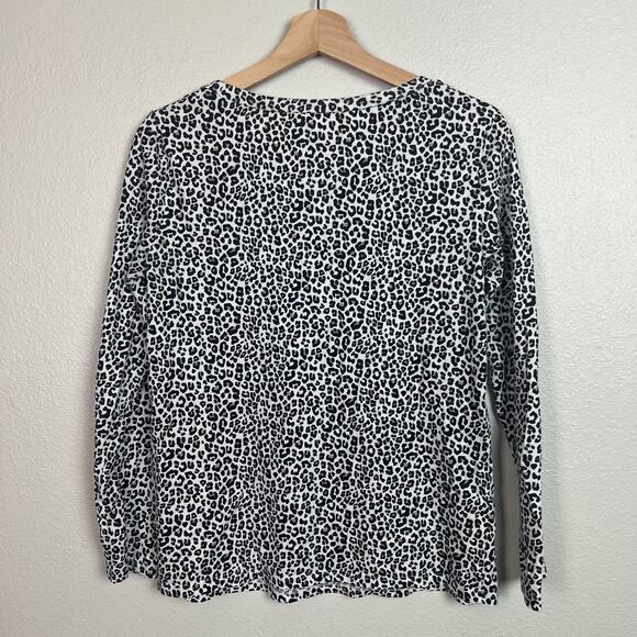 LOFT Bundle of 2 Long Sleeve Leopard Animal Print Cotton T-Shirts Size Small - Picture 10 of 11